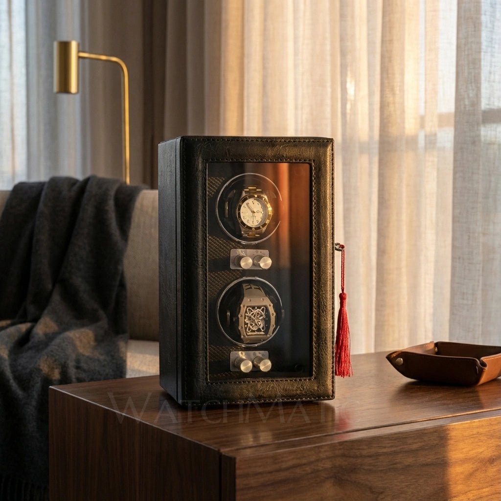 WatchMatic Aurex Double Watch Winder Black -02 - WatchMatic